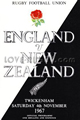 England v New Zealand 1967 rugby  Programme